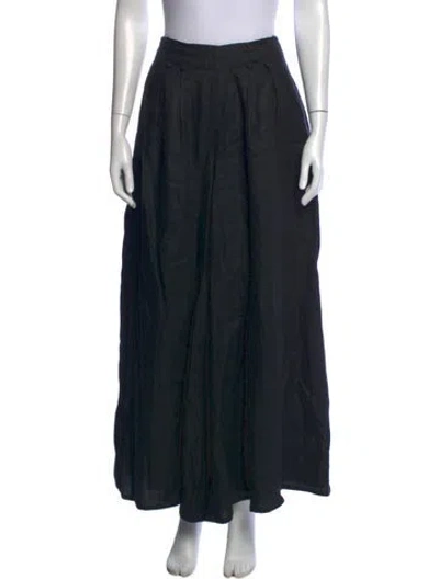 Pre-owned Joslin Linen Wide Leg Pants In Black