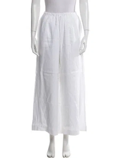 Pre-owned Joslin Linen Wide Leg Pants In Gray