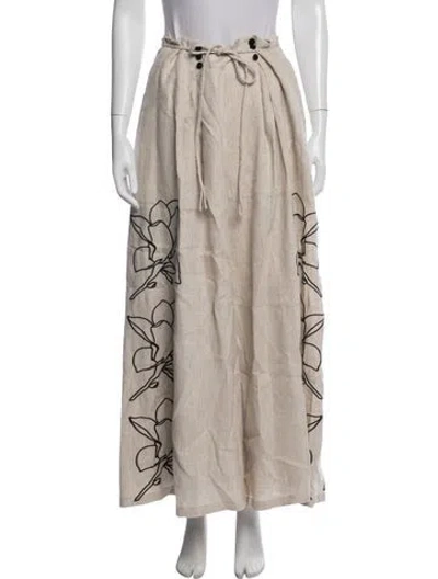 Pre-owned Joslin Linen Wide Leg Pants In Neutral