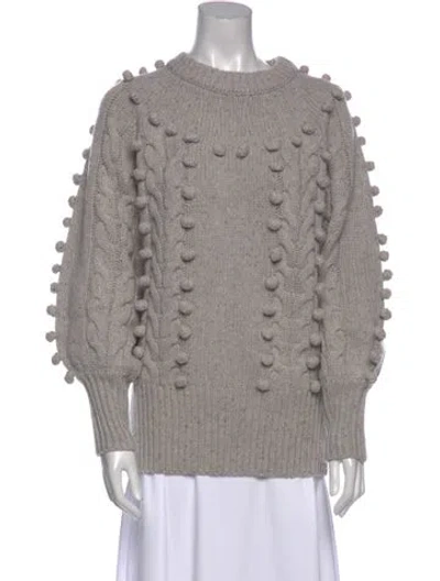 Pre-owned Joslin Merino Wool Crew Neck Sweater In Gray