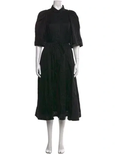 Pre-owned Joslin Midi Length Dress In Black