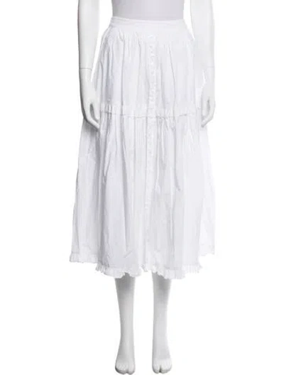 Pre-owned Joslin Midi Length Skirt W/ Tags In White