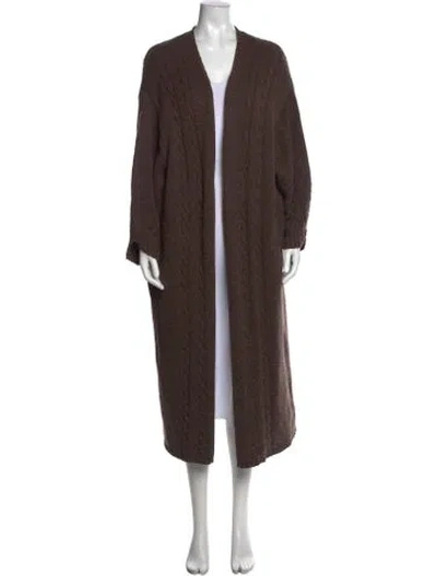 Pre-owned Joslin Nylon Open Front Sweater In Brown