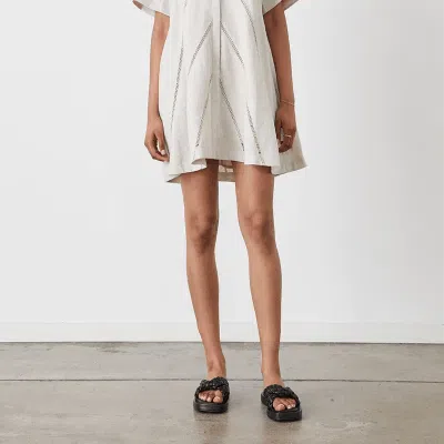 Joslin Selena Linen Mini Shirt Dress In Neutral