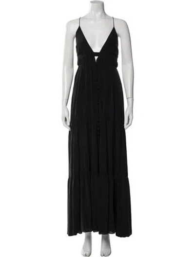 Pre-owned Joslin Silk Long Dress In Black