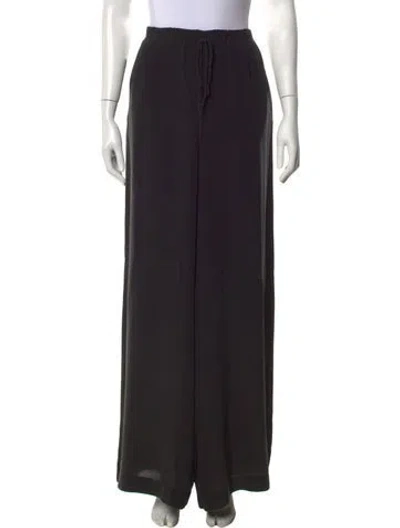 Pre-owned Joslin Silk Wide Leg Pants In Black