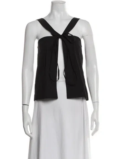 Pre-owned Joslin Tie Neck Sleeveless Top W/ Tags In Black