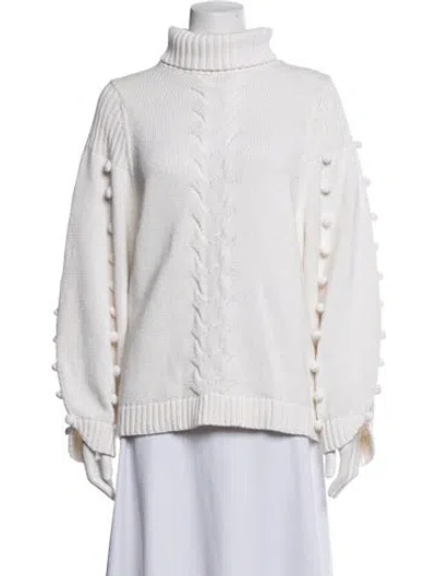 Pre-owned Joslin Turtleneck Sweater In White