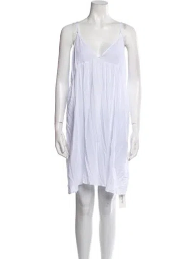 Pre-owned Joslin V-neck Mini Dress In White