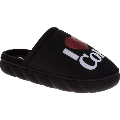 Josmo Diet Coke Plush Slipper In Black
