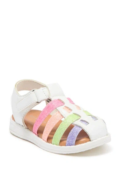 Josmo Kids' Glitter Fisherman Sandal In White Multi