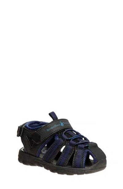 Josmo Kids' Beverly Hills Polo Club Fisherman Sandal In Black/navy