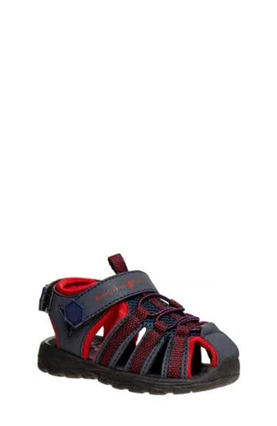 Josmo Kids' Beverly Hills Polo Club Fisherman Sandal In Navy/red
