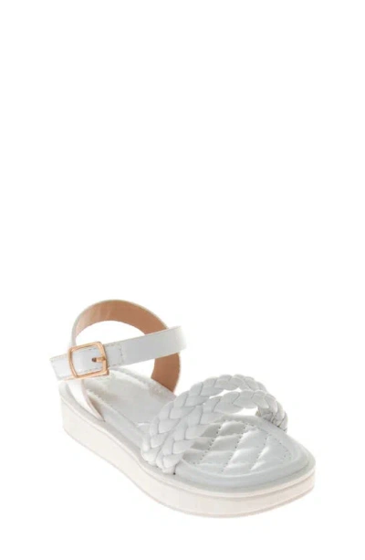 Josmo Kids' Braided Strap Quilted Sandal In White