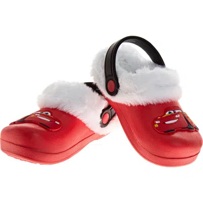 Josmo Kids' Cars Lightning Mcqueen Faux Fur Trimmed Clog In Red