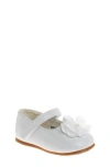 Josmo Kids' Floral Mary Jane Flat In White Patent