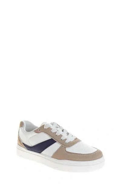 Josmo Kids' Low Top Sneaker In White Taupe