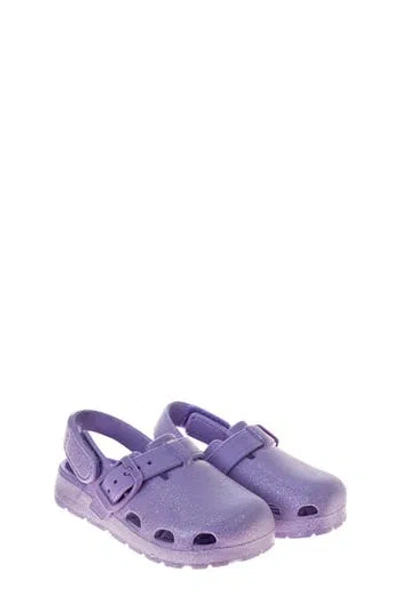 Josmo Kids' Metallic Foam Sandal In Purple Glitter
