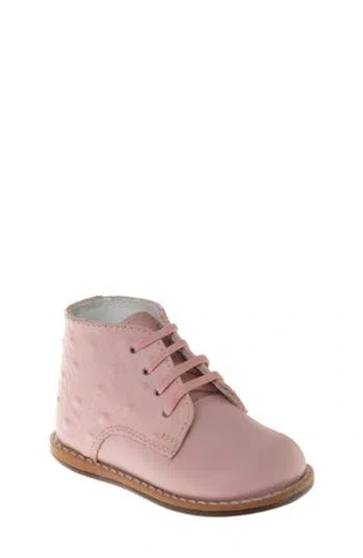 Josmo Kids' Ostrich Print High Top Bootie In Pink Ostrich