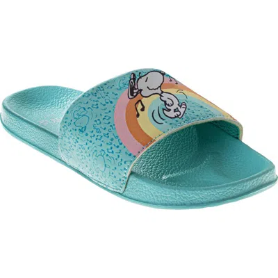 Josmo Kids' Peanuts Musical Snoopy Slide Sandal In Blue