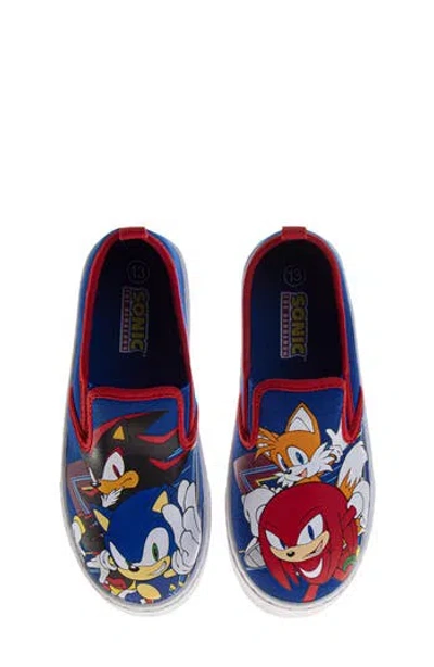 Josmo Kids' Sonic The Hedgehog Slip-on Sneaker In Blue