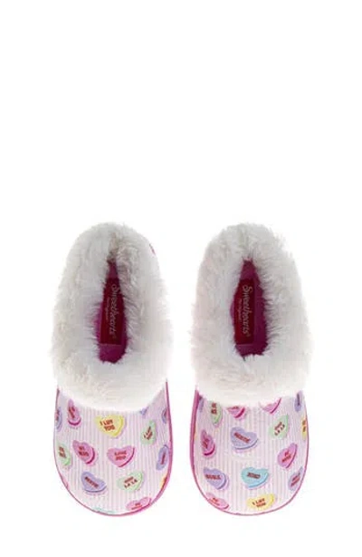 Josmo Kids' Sweethearts Conversation Heart Slipper In Pink