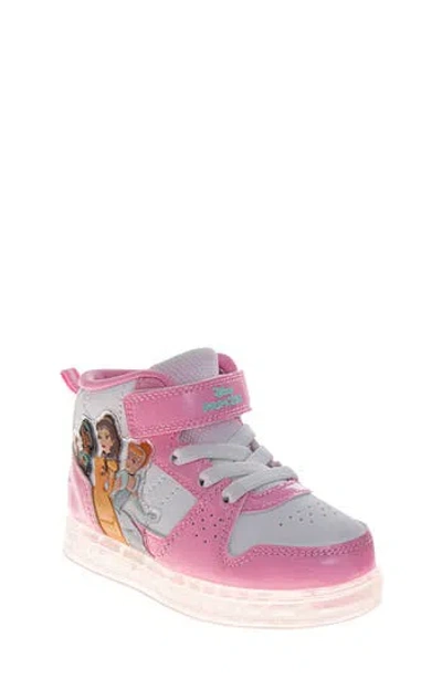 Josmo Kids' X Disney Princess High Top Light-up Sneaker In Pink