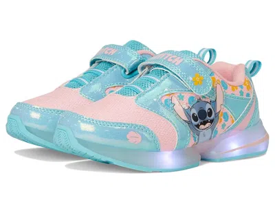 Josmo Lilo Stitch Lighted Sneaker (toddler/little Kid) Girls Shoes Blue/pink : 9 Toddler M, Faux Leather In Multi
