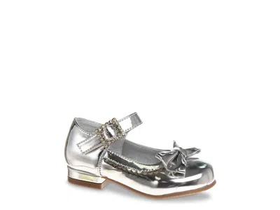 Josmo Kids' Low Heel Mary-jane Flat In Silver