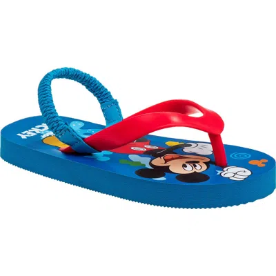Josmo Mickey Mouse Flip-flop Sandal In Blue/red