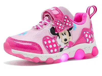 Josmo Minnie Mouse Lighted Sneakers (toddler/little Kid) Girls Shoes Pink 3: 9 Toddler M, Faux Leather In Multi