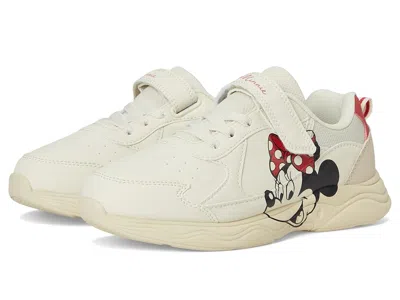 Josmo Minnie Mouse Sneaker (toddler/little Kid/big Kid) Girls Shoes Off-white : 4 Big Kid M, Faux Leather