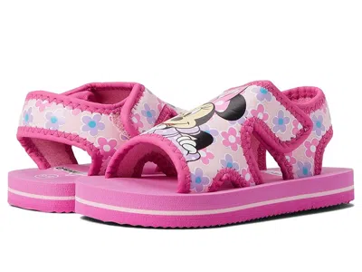 Josmo Minnie Neoprene Sandal (toddler/little Kid) Girls Shoes Fuchsia : 11-12 Little Kid M, Textile In Pink