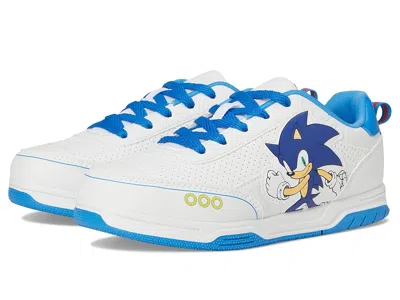 Josmo Sonic The Hedgehog Sneaker (little Kid/big Kid) Boys Shoes White/blue : 2 Little Kid M, Faux Leather In Multi