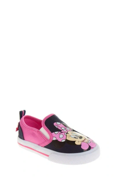 Josmo X Disney® Kids' Minnie Mouse Slip-on Sneaker In Navy/ Fuchsia