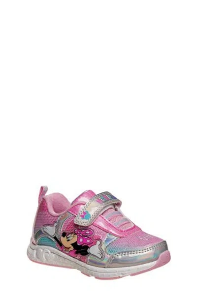 Josmo X Disney Kids' Minnie Mouse Sneaker In Silver Holo Pink