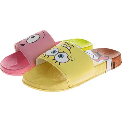Josmo X Nickelodeon™ Kids' Spongebob Squarepants & Patrick Mismatch Slide Sandal In Yellow Pink