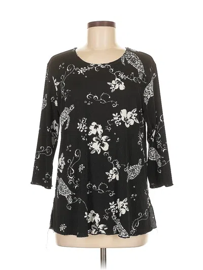 Pre-owned Jostar 3/4 Sleeve Blouse In Black