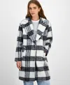 Jou Jou Juniors' Button-front Plaid Coat In Multi