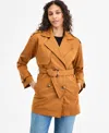 Jou Jou Juniors' Double-breasted Belted Trench Coat
