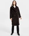 Jou Jou Juniors' Faux-fur Double-breasted Coat, Created For Macy's In Chocolate