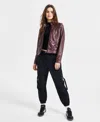 Jou Jou Juniors' Faux-fur-lined Moto Jacket, Created For Macy's In Walnut