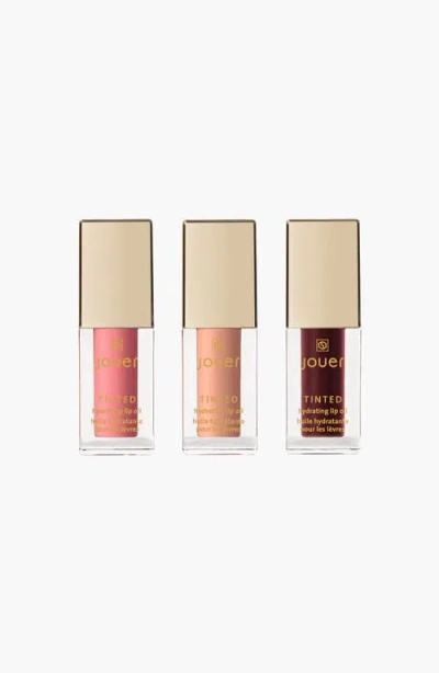 Jouer Cosmetics The Lip Edit Deluxe Tinted Lip Oil Trio $54 Value In Transparent