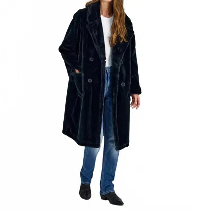 Joujou Juniors Faux Fur Double Breasted Coat In Black