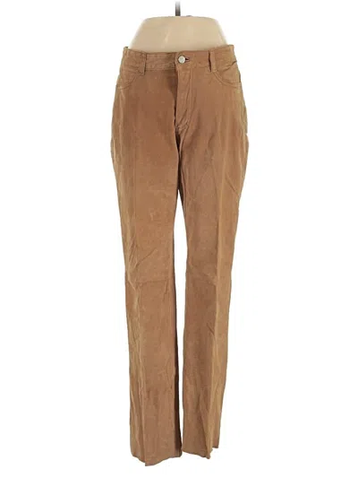 Pre-owned Joujou Leather Pants In Brown