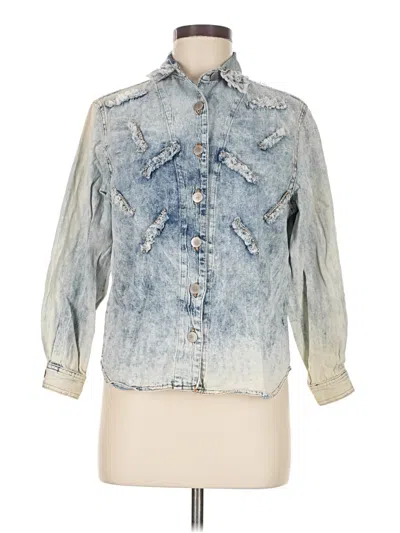 Pre-owned Joujou Long Sleeve Button Down Shirt In Blue