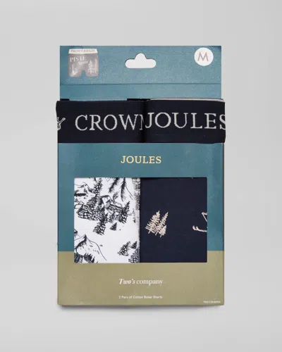 Joules 2 Pack Mens Crown  Boxers In Cream/navy