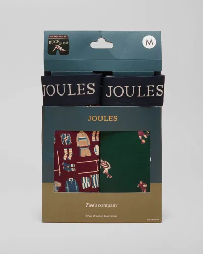 Joules 2 Pack Mens Crown  Boxers In Ruck And Roll Red/green