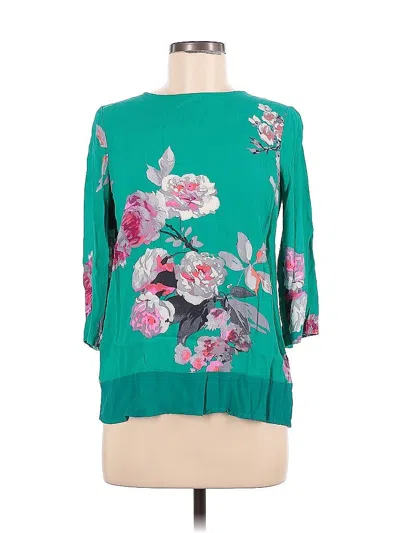 Pre-owned Joules 3/4 Sleeve Blouse In Blue