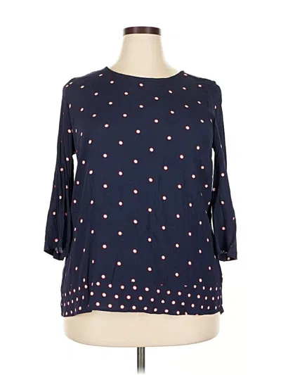Pre-owned Joules 3/4 Sleeve Blouse In Blue